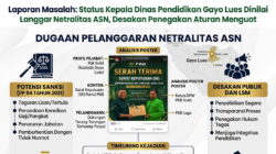 Viral Status Politik Kadisdik Gayo Lues di Instagram, Desakan Sanksi Tegas Kian Meluas